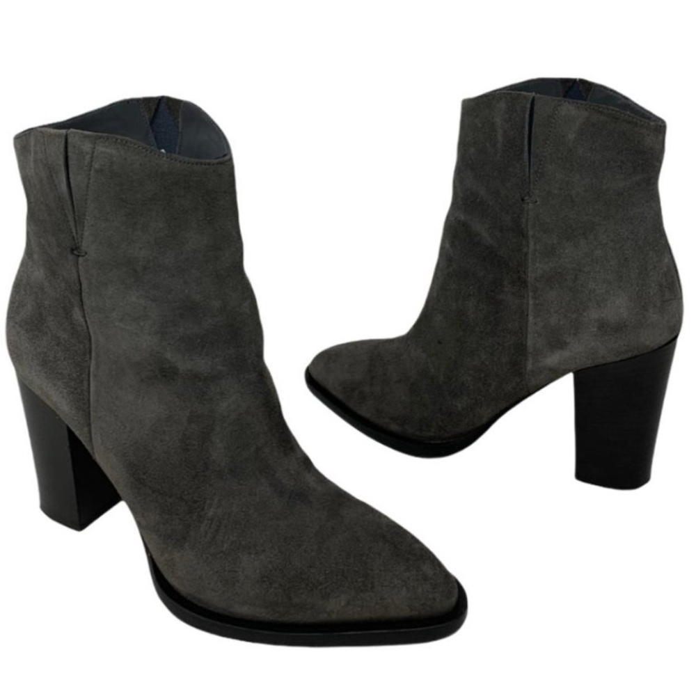 Vince Erving Charcoal/Grey Suede Western Style Boots US Size 7.5
